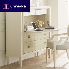 Traditional secretary desk AROUND IN CIRCLESlacquered woodwood with gold leaf finishwith storage