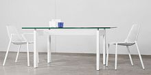 Contemporary dining table GOLDENglasssolid woodrectangular