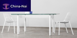 Contemporary dining table GOLDENglasssolid woodrectangular