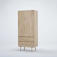 Contemporary wardrobe FAWNoakwith swing doorswith drawer