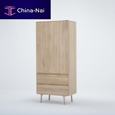 Contemporary wardrobe FAWNoakwith swing doorswith drawer