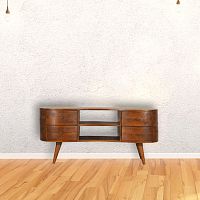 Scandinavian style multimedia cabinet WAVE with drawersfor residential applicationssolid wood