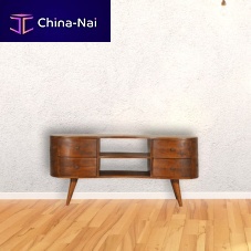 Scandinavian style multimedia cabinet WAVE with drawersfor residential applicationssolid wood
