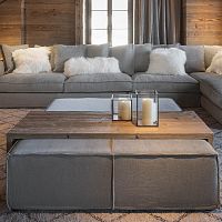 Design coffee table BRIDGEoakwooden baserectangular