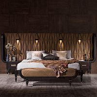 Double bed CVL018contemporaryupholsteredwith headboard