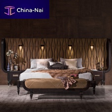 Double bed CVL018contemporaryupholsteredwith headboard