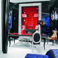 Free-standing bookcase L500contemporaryMacassar ebonyglass