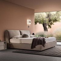 Double bed SEATTLEcontemporaryupholsteredwith upholstered headboard