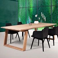 Contemporary dining table TWISTteakoakwalnut