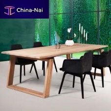 Contemporary dining table TWISTteakoakwalnut