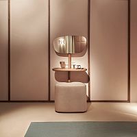 Contemporary dressing table walnutblack ashpolished brass