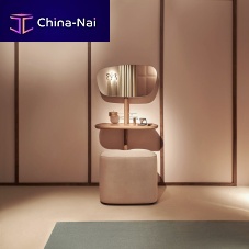 Contemporary dressing table walnutblack ashpolished brass