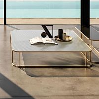 Contemporary coffee table ARLONglasslacquered MDFmetal base