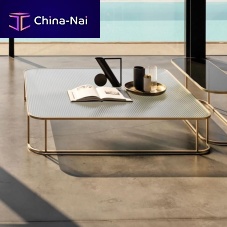 Contemporary coffee table ARLONglasslacquered MDFmetal base