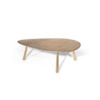 Contemporary coffee table DROPbronzemetal base3-legged