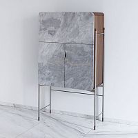 Contemporary bar cabinet RICH NUVOLATOwalnutwood veneerbrushed stainless steel