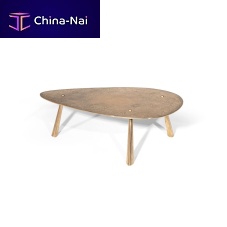 Contemporary coffee table DROPbronzemetal base3-legged