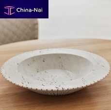 Travertine bowl Locus contemporary