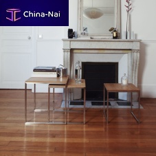 Contemporary nesting tables H 2 seriessolid woodglassHPL