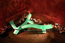 Contemporary coffee table FEUILLEglassPMMAtriangular