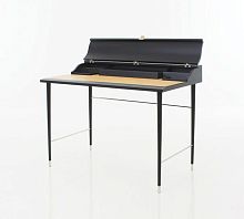 Contemporary secretary desk LAVALashleatherstainless steel