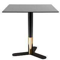 Contemporary table PETALI-BIwoodenironwooden base