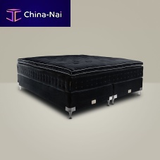 Double bed BLK VLVTcontemporaryupholsteredtufted
