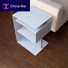 Contemporary side table X-CENTRIC 1powder-coated steelacrylic glassrectangular