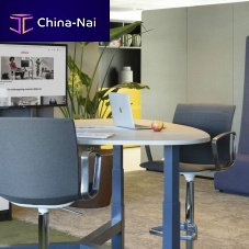 Contemporary table BALANCEwoodenmetalmetal base