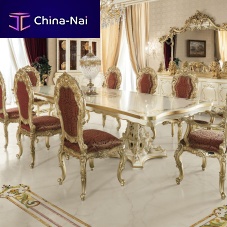Classic dining table 15114solid woodsolid wood baserectangular
