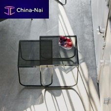 Contemporary nesting tables TOKIOglasslacquered metalconcrete