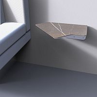 Original design side table ASIDE 1 STstainless steelCOR-TEN® steelnatural stone