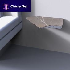 Original design side table ASIDE 1 STstainless steelCOR-TEN® steelnatural stone