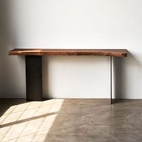 Contemporary sideboard table FLOYDwalnutsteel basecustom
