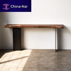 Contemporary sideboard table FLOYDwalnutsteel basecustom