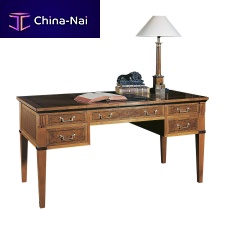 Free-standing desk CUEVAS traditionalwood veneerstraight