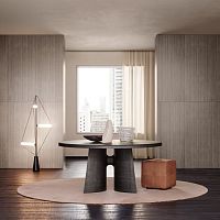 Contemporary table KENSINGTON solid woodlacquered woodmarble