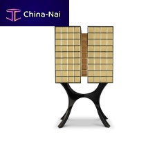 Contemporary bar cabinet MONDOlacquered woodglasswith hinged door