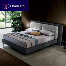 Double bed PENNYcontemporaryupholsteredwith headboard