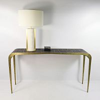 Contemporary sideboard table CS FLUCTUSshagreenbrass baserectangular