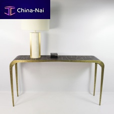 Contemporary sideboard table CS FLUCTUSshagreenbrass baserectangular