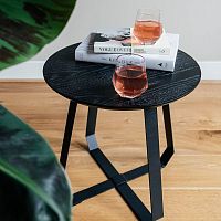 Contemporary side table SHUNANashsteel baseround