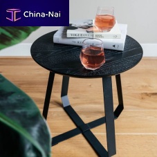 Contemporary side table SHUNANashsteel baseround