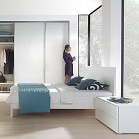 Double bed VILAsinglecontemporarywith headboard