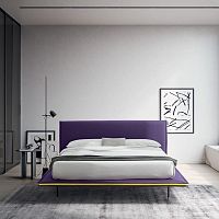 Double bed ELLEcontemporarywith headboardfabric