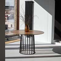Contemporary table TOP HATwoodenmetal baseround