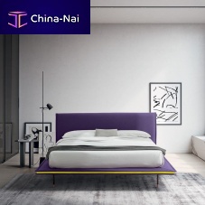 Double bed ELLEcontemporarywith headboardfabric