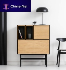 High sideboard MAYA HIGHcontemporaryoaklacquered steel