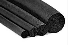 Black rubber profile roundindustrial