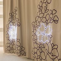 Curtain fabric DIMOUT MATT-BOUQUETfloral patternFR polyesterPES